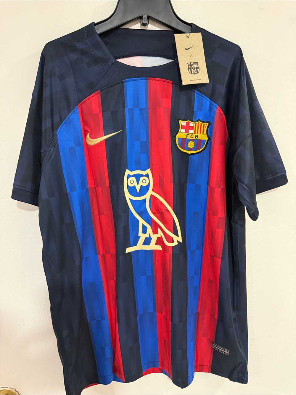 Nike Kids' Blue & Red FC Barcelona Soccer Jersey with Gold Accents